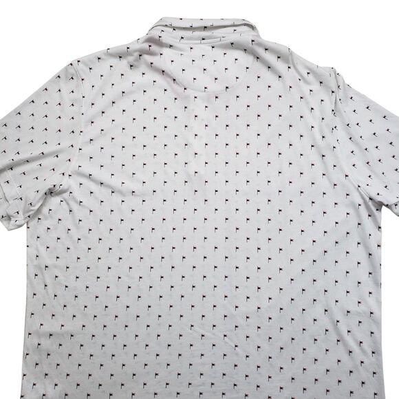 Untuckit Pourret Polo Shirt Mens XXL Nautical Flag AOP White Pima Cotton Golf - Picture 8 of 9